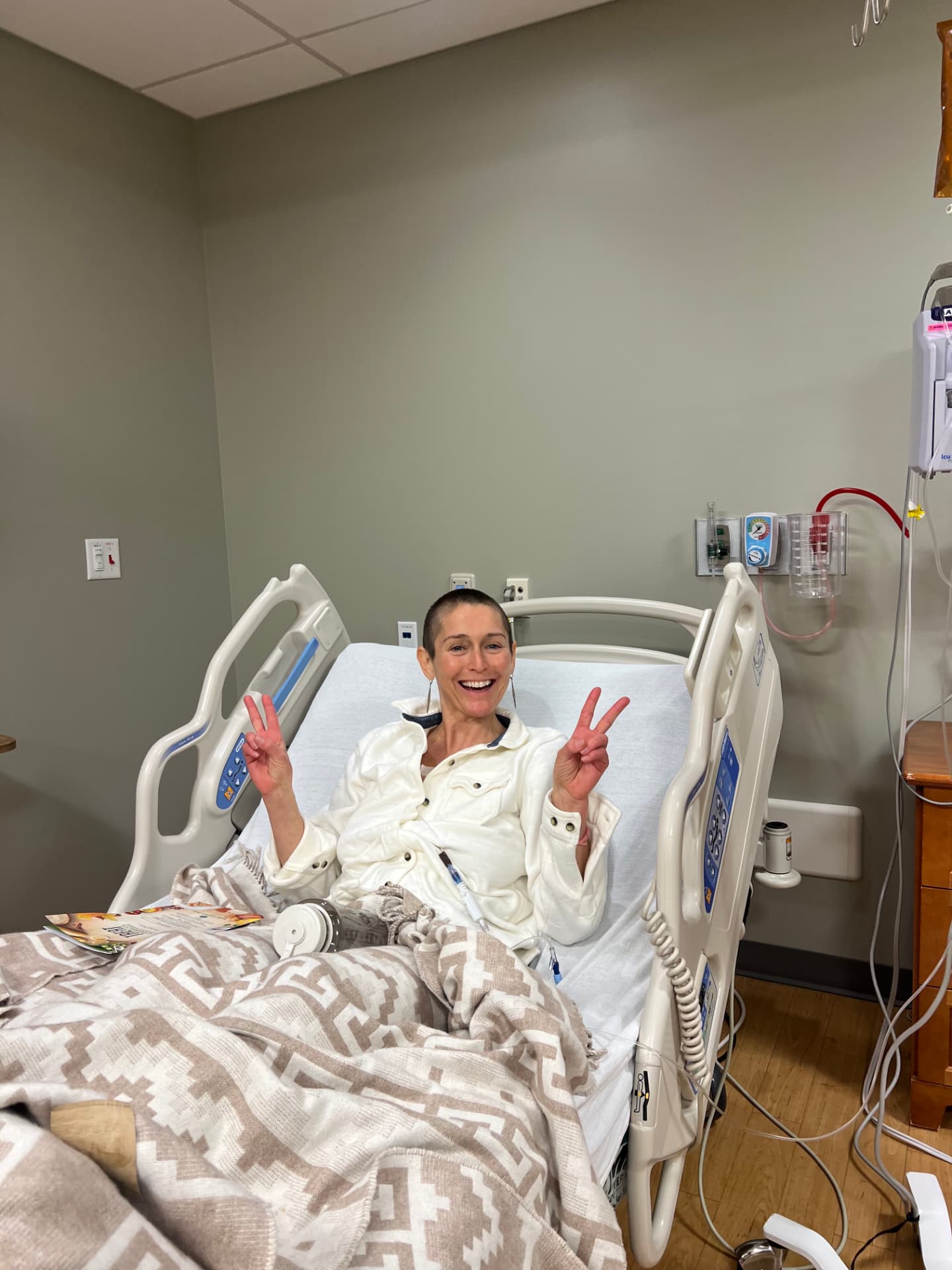 Sarah Glynn smiling during breast cancer treatment