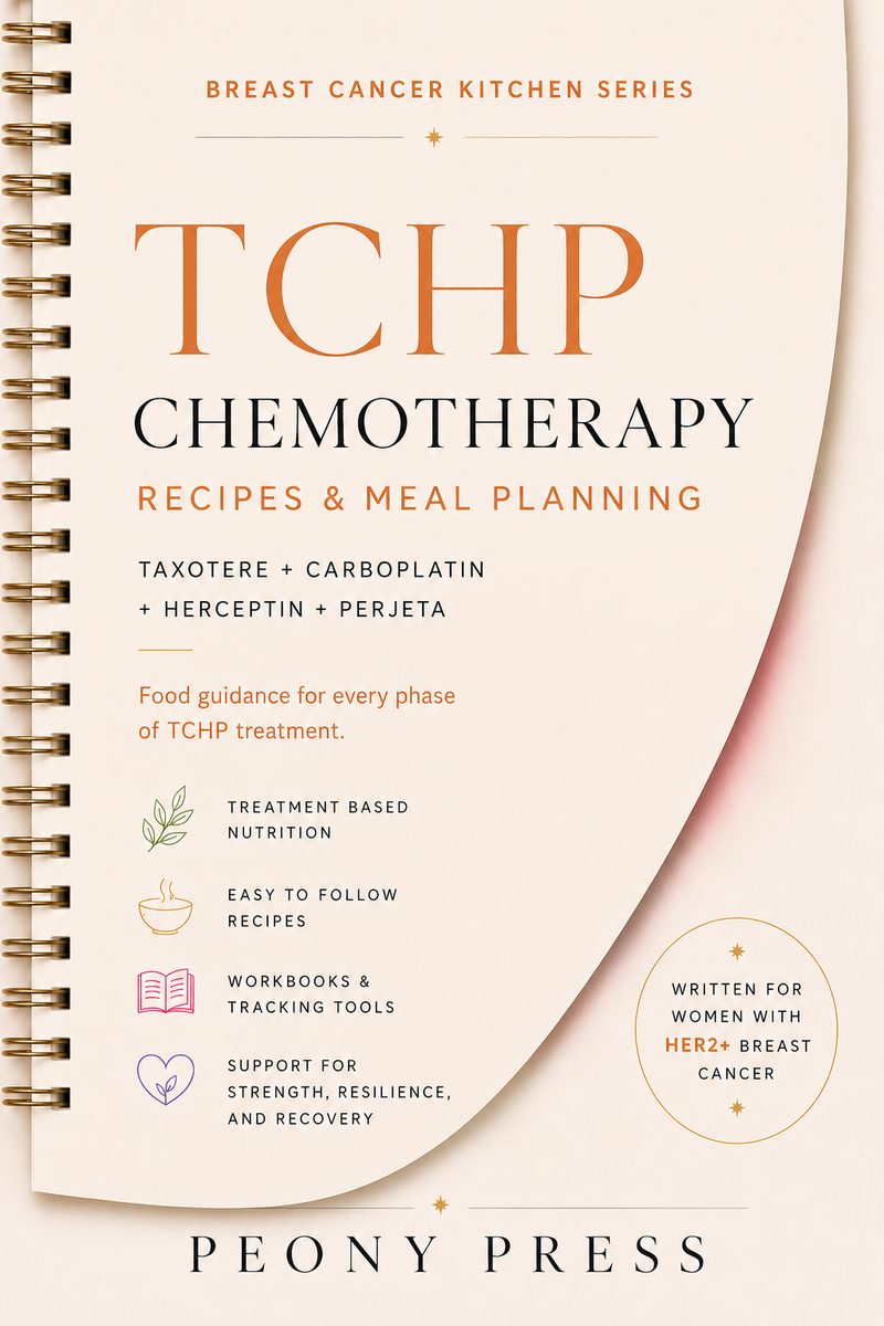 TCHP Chemotherapy Recipes & Meal Planning cookbook cover — Breast Cancer Kitchen Series